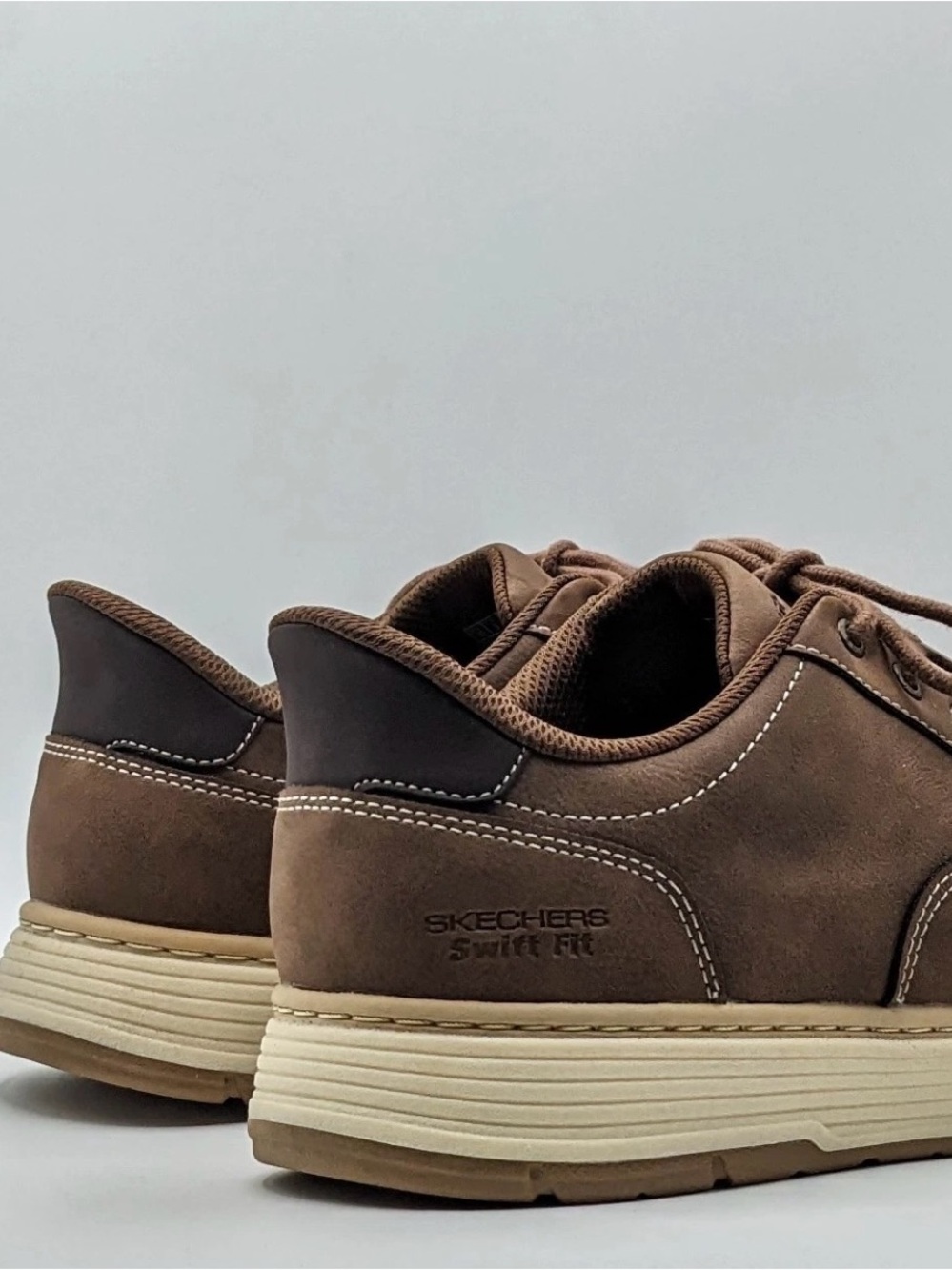 Skechers Men’s Tan-Brown Swift Fit Hands Free Sneakers Shoes Comfy - Picture 9 of 9